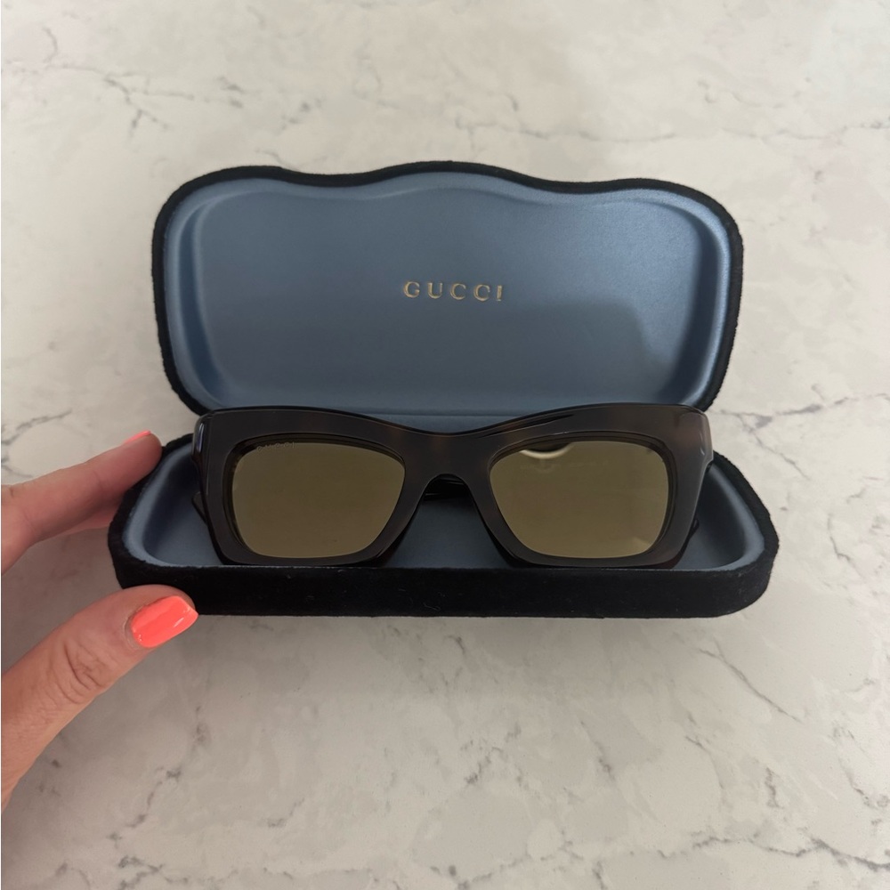Gucci Brown and Gold Sunglasses